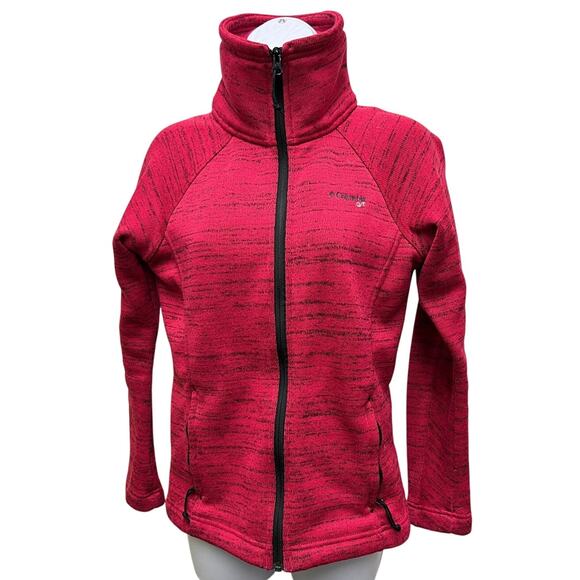 Columbia Sweaters - Columbia Jacket GRT Pink Black Warm Fitted Full Zip Athletic Womens Sz S